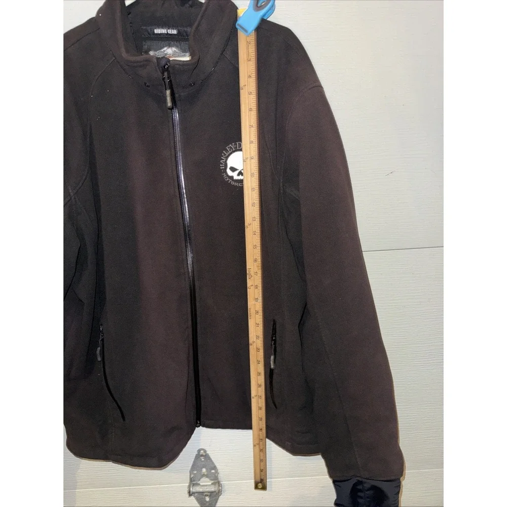 HARLEY-DAVIDSON Cross Roads Fleece Jacket Black w/ Willie G Skull Emblems 2xL